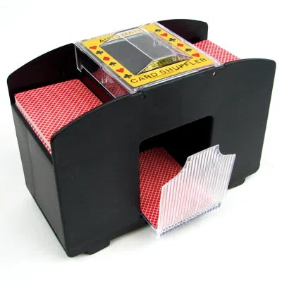 Trademark Global Automatic Card Shuffler – Battery-operated 4-deck Playing Card Dispenser – For Game Night And Casino In Black