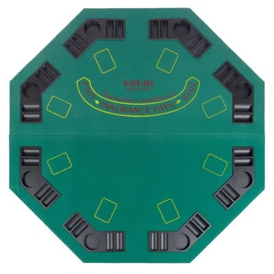 Trademark Global Bi-fold Poker Table Cover In Green
