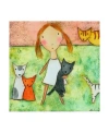 Trademark Global Carla Sonheim Girl With Cats Canvas Art - 15.5" X 21" In Multi