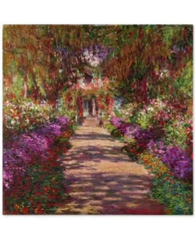 Trademark Global Claude Monet 'a Pathway In Monet's Garden' 35" X 35" Canvas Wall Art
