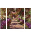 Trademark Global Claude Monet 'a Pathway In Monet's Garden' Large Multi-panel Wall Art Set, 30" X 41"
