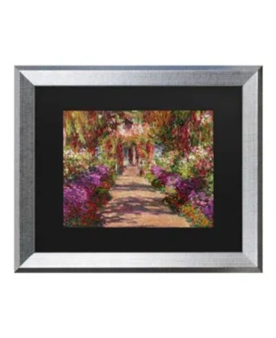 Trademark Global Claude Monet A Pathway In Monet's Garden Matted Framed Art In Multi