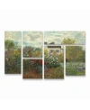 Trademark Global Claude Monet The Artist's Garden At Argenteuil Multi Panel Art Set 6 Piece In Multi