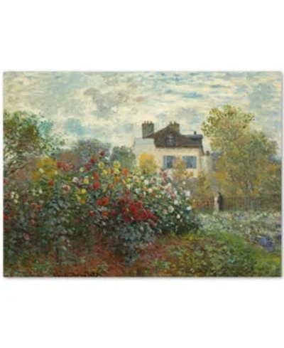 Trademark Global Claude Monet 'the Artist's Garden In Argenteuil' Large Canvas Wall Art, 35" X 47"