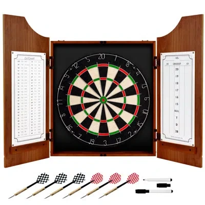 Trademark Global Coca-cola Wood Dart Cabinet Set In Black;beige