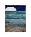 Trademark Global Color Bakery Beach Moonrise I Floating Brushed Aluminum Art In Multi