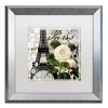 Trademark Global Color Bakery 'paris Blanc I' Matted Framed Art, 16" X 16" In Silver