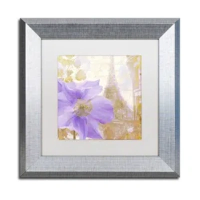 Trademark Global Color Bakery 'purple Paris Ii' Matted Framed Art, 11" X 11" In Silver