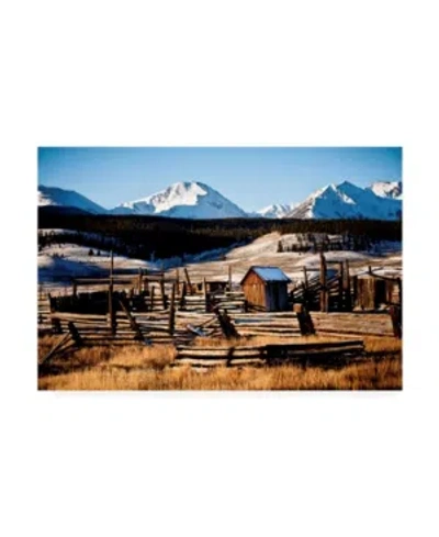 Trademark Global Dan Ballard Snowy Corral Canvas Art In Multi