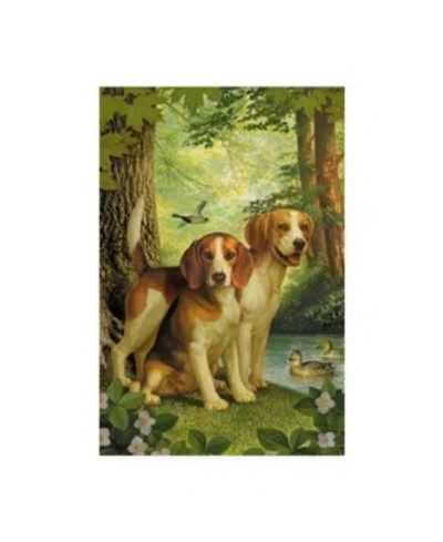 Trademark Global Dan Craig Beagles And Duck Canvas Art In Multi