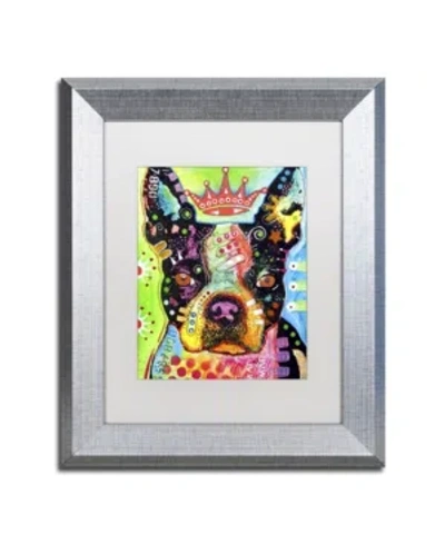 Trademark Global Dean Russo 'boston Terrier Crowned' Matted Framed Art In Multi