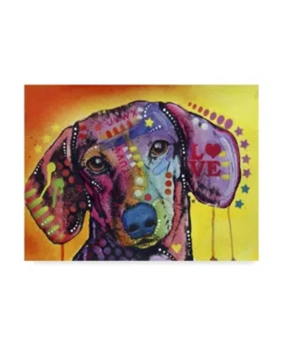 Trademark Global Dean Russo 'tilt Dachshund Love' Canvas Art In Multi