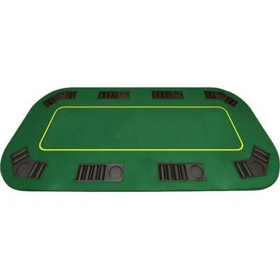 Trademark Global Deluxe Texas Holdem Folding Poker Table Cover In Green