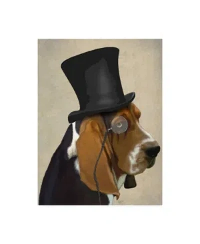 Trademark Global Fab Funky Basset Hound, Formal Hound And Hat Canvas Art In Multi