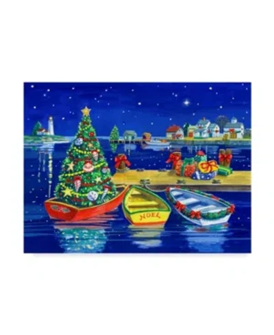 Trademark Global Geraldine Aikman 'christmas Dock' Canvas Art In Multi