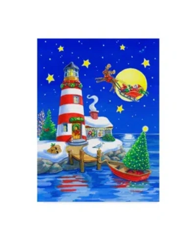 Trademark Global Geraldine Aikman 'striped Lighthouse' Canvas Art In Multi