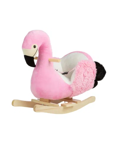Trademark Global Happy Trails Flamingo Plush Rocking Horse In Pink
