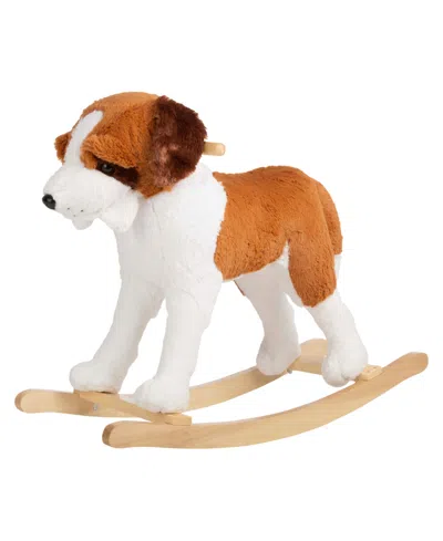 Trademark Global Happy Trails Plush Dog Rocking Horse In Brown