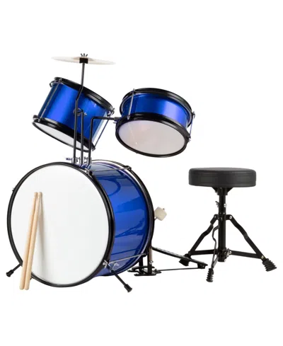 Trademark Global Hey Play 3-piece Beginner Drum Set In Blue