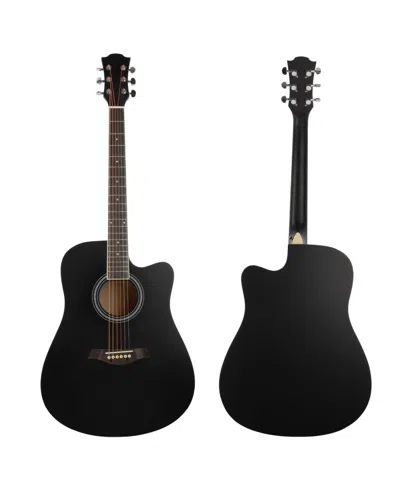 Trademark Global Hey Play 41" Acoustic Guitar Kit With Case In Black