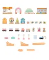 Trademark Global Hey Play 63-piece Wooden Train Set With Table In Yellow