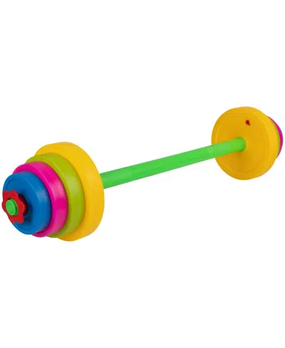 Trademark Global Hey Play Barbell And 8 Plates Kids Weight Set In Multicolor