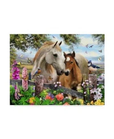 Trademark Global Howard Robinson 'garden Horses' Canvas Art In Multi