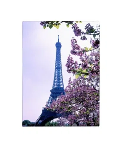 Trademark Global Kathy Yates 'eiffel Tower With Blossoms' Canvas Art In Multi
