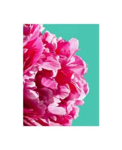Trademark Global Lexie Gree Pink Peony On Teal Canvas Art In Multi