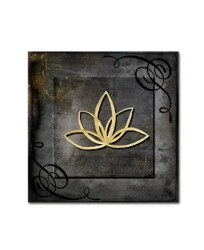 Trademark Global Lightbox Journal 'grunge Gold Crown Lotus' Canvas Art In Multi