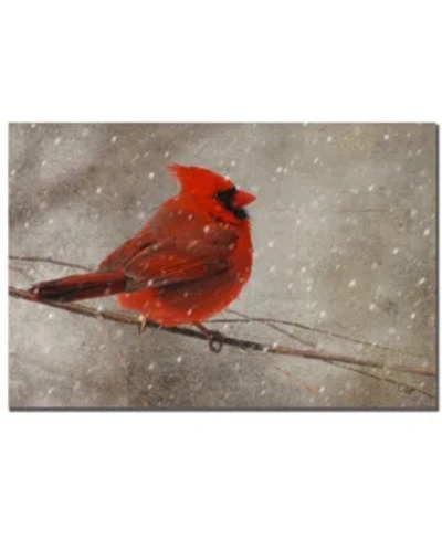 Trademark Global Lois Bryan 'cardinal In Winter' Canvas Art In Multi