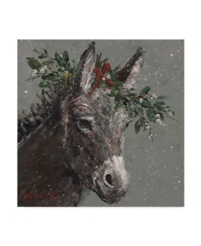 Trademark Global Mary Miller Veazie 'mary Beth The Christmas Donkey' Canvas Art In Multi
