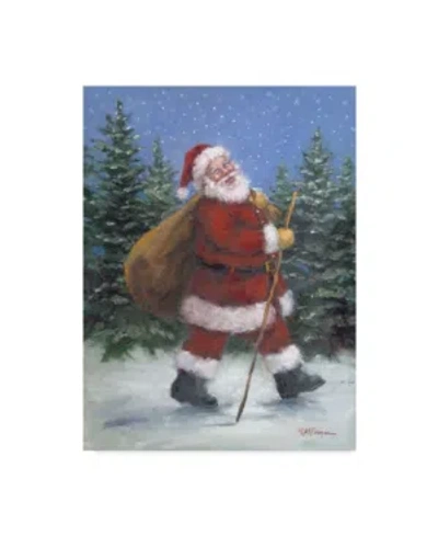 Trademark Global Mary Miller Veazie 'walking Santa' Canvas Art In Multi