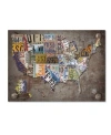 Trademark Global Masters Fine Art 'usa License Plate Map On Metal' Canvas Art In Multi
