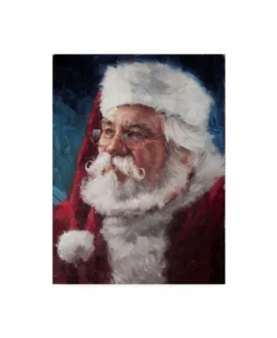 Trademark Global Meadowpaint 'elderly Santa Portrait' Canvas Art In Multi
