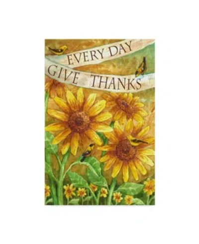 Trademark Global Melinda Hipsher 'sunflower Give Thanks Everyday' Canvas Art In Multi