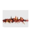 Trademark Global Michael Tompsett Annapolis Maryland Skyline Red Canvas Art In Multi