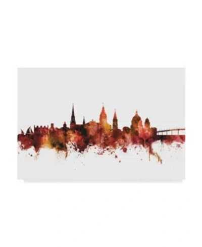 Trademark Global Michael Tompsett Annapolis Maryland Skyline Red Canvas Art In Multi