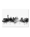 Trademark Global Michael Tompsett 'las Vegas Nevada Skyline B&w' Canvas Art In Multi