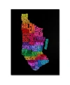 Trademark Global Michael Tompsett 'manhattan Text Map 2' Canvas Art In Multi