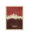 Trademark Global Michael Tompsett Philadelphia Pennsylvania Skyline Red Ii Canvas Art In Multi