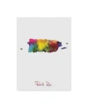 Trademark Global Michael Tompsett Puerto Rico Watercolor Map Ii Canvas Art In Multi