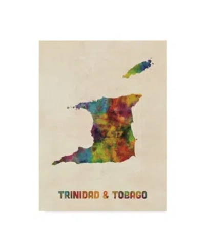 Trademark Global Michael Tompsett Trinidad And Tobago Watercolor Map Canvas Art In Multi
