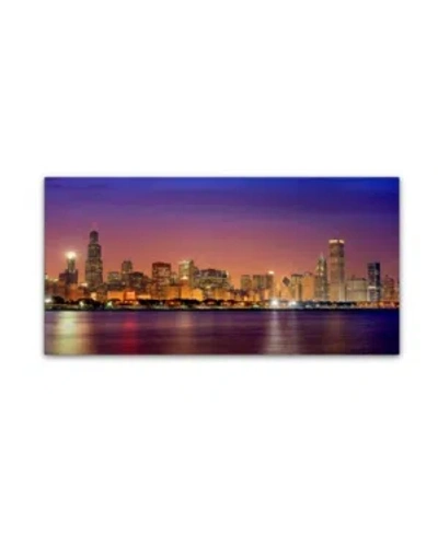 Trademark Global Mike Jones Photo 'chicago Dusk Full Skyline' Canvas Art In Multi