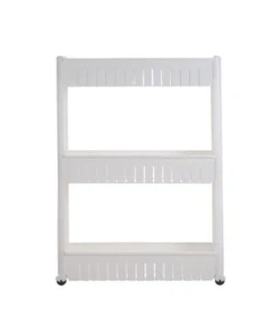 Trademark Global Mobile Shelving Unit Organizer With 3 Large Storage Baskets By Everyday Home In White