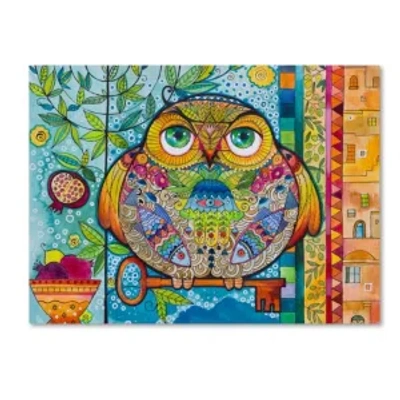 Trademark Global Oxana Ziaka 'judaica Folk Owl' Canvas Art In Multi
