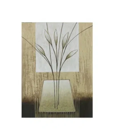 Trademark Global Pablo Esteban Tan And White Floral Abstract Canvas Art In Multi