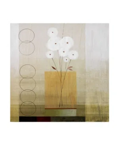 Trademark Global Pablo Esteban White Flowers With Circles Canvas Art In Multi