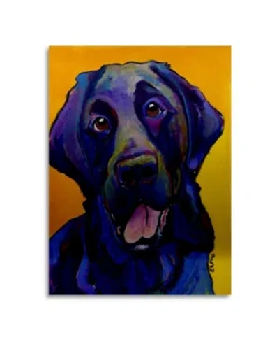 Trademark Global Pat Saunders-white Buddy Floating Brushed Aluminum Art In Multi