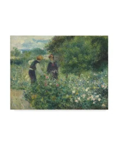 Trademark Global Pierre Auguste Renoir 'picking Flowers' Canvas Art In Multi